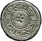 Reverse of Aethelstan coin.