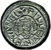 Coin of William I portrait with septres. .